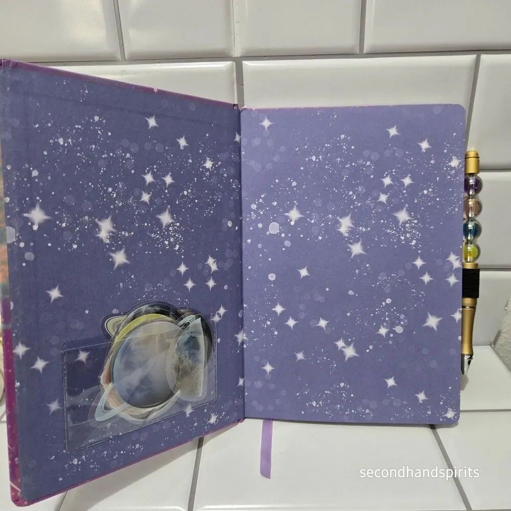 Space Journal Diary for Adults Teens With Handmade Beaded Pen And Stickers
